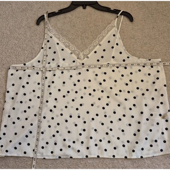 BP Polka Dot Lace Trim Camisole Adjustable Strap Tank Top Size 3X EUC - Picture 5 of 7